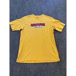 Abercrombie Shirt Mens XL Yellow Soccer Graphic Tee 100% Cotton Distressed Print